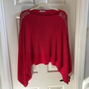 Red sequin studded poncho